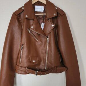 Rebecca Minkoff Faux Leather Moto Biker Jacket